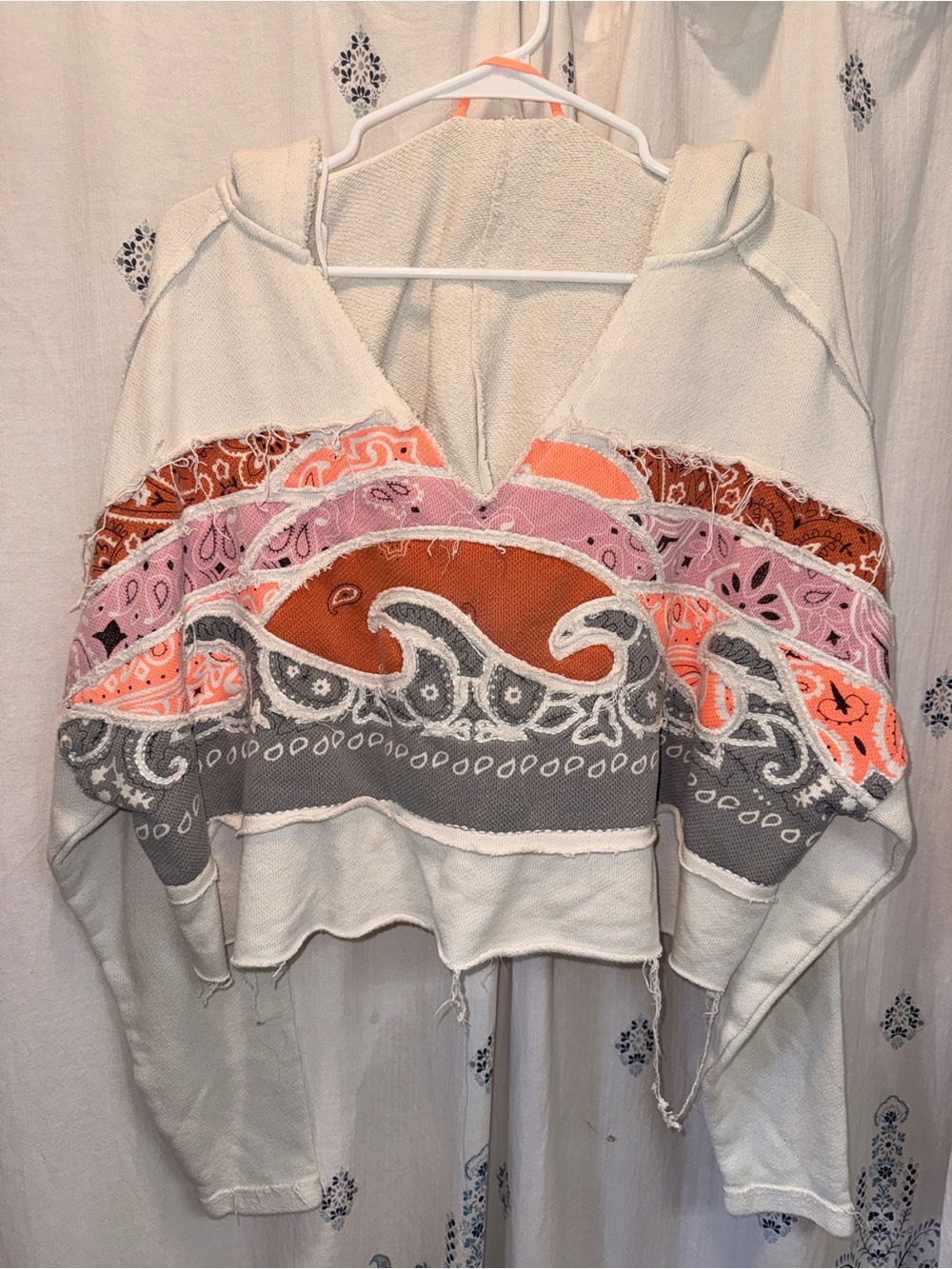 NWOT Free People All Time Bandana Sunset Hoodie Oversized Small Fits Upto Large